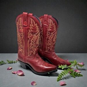 Laredo Red Leather Western Cowboy Boots